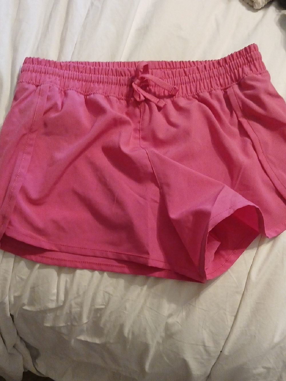 Bright Pink Athletic Drawstring Shorts